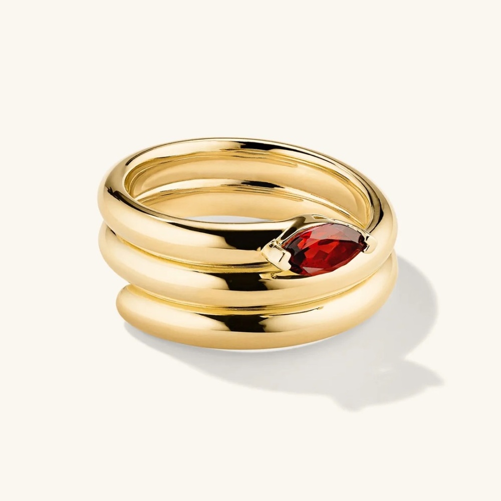 Mejuri Gold Ring with Red Gemstone